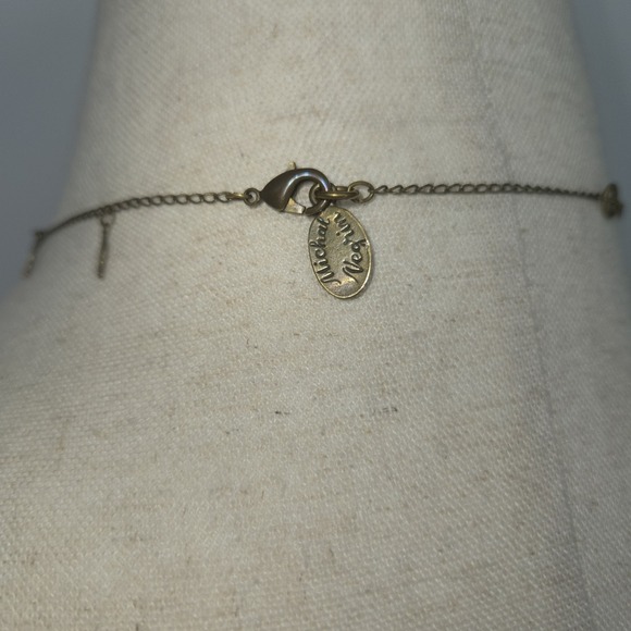 Michal Negrin Green Crystal Tassel Necklace Bronze Tone 25" Boho Romantic Leaf - Picture 5 of 10